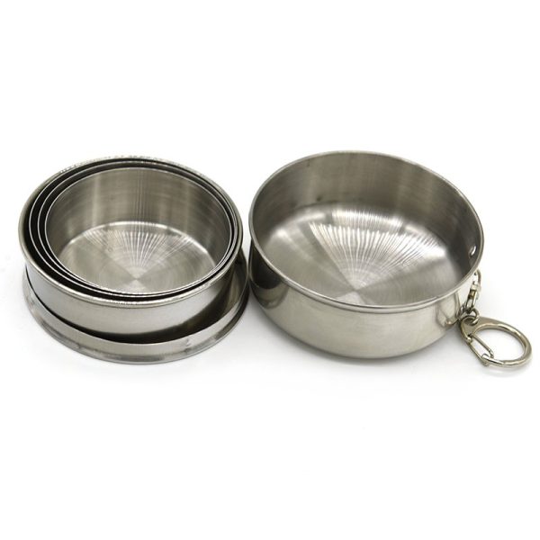 TaffSPORT Gantungan Kunci Gelas Lipat Camping Folded Cup 240ML - YL37802 - Silver