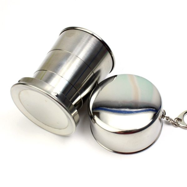 TaffSPORT Gantungan Kunci Gelas Lipat Camping Folded Cup 240ML - YL37802 - Silver