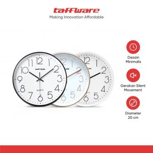 TaffHOME Jam Dinding Quartz Nordic Minimalist Silent Movement 20cm - DG-20