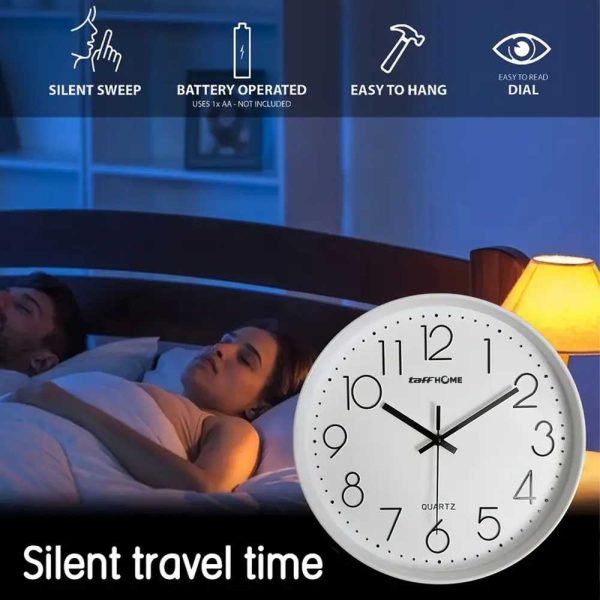 TaffHOME Jam Dinding Quartz Nordic Minimalist Silent Movement 20cm - DG-20