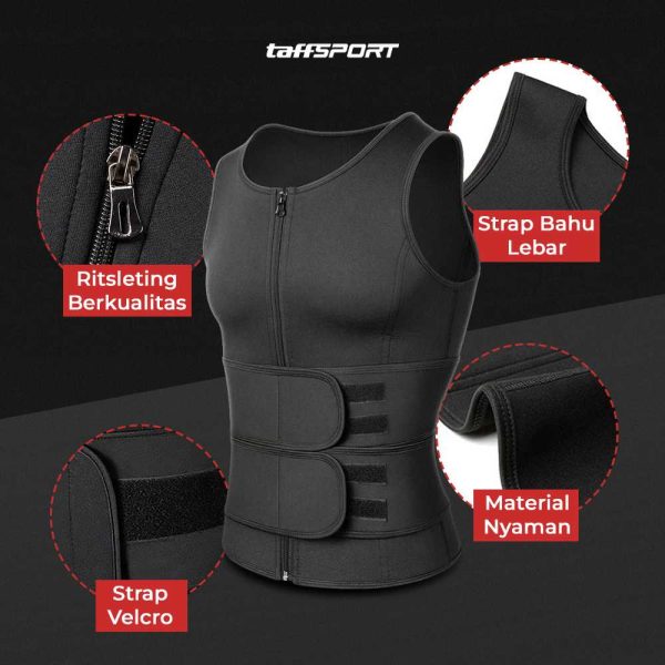 Korset TaffSPORT Pembentuk Badan Pria Shaper Corset Vest Single Velcro