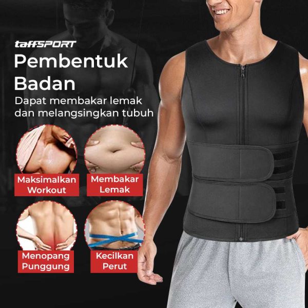 Korset TaffSPORT Pembentuk Badan Pria Shaper Corset Vest Single Velcro