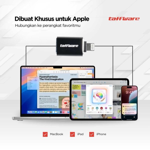 Taffware Lightning to USB Female OTG Adapter - NO14