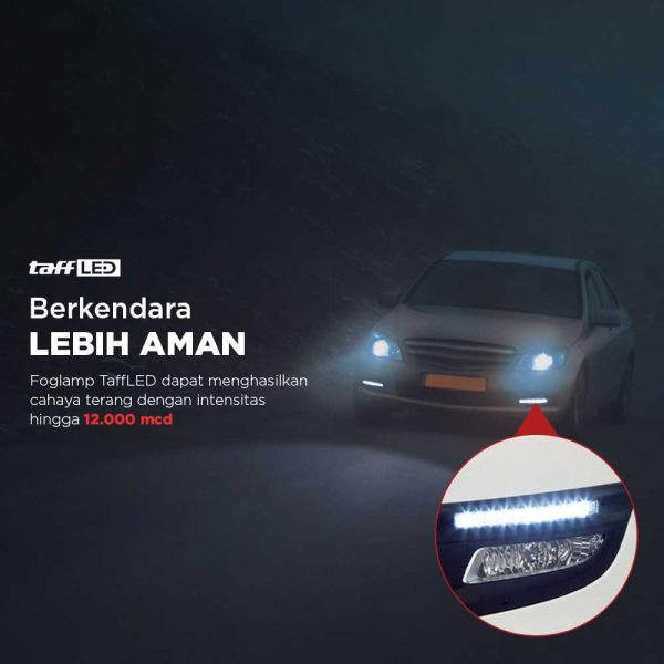 TaffLED Lampu Kabut Mobil Car Foglamp DRL LED Cool White 12V 8W 1 PCS - QC