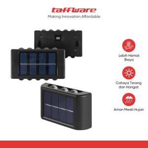 TaffLED Lampu Dinding Solar Outdoor Modern IP65 600mAh Warm White - H6
