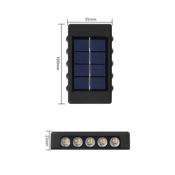 TaffLED Lampu Dinding Solar Outdoor Modern IP65 600mAh Warm White - H6