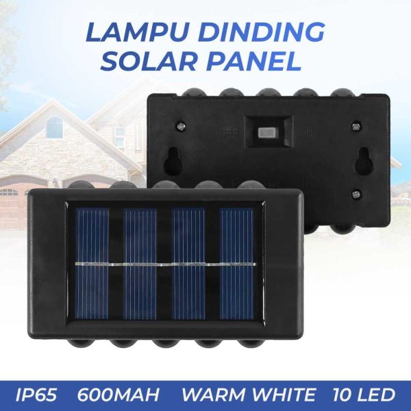 TaffLED Lampu Dinding Solar Outdoor Modern IP65 600mAh Warm White - H6