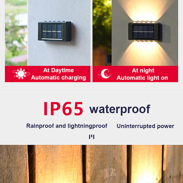 TaffLED Lampu Dinding Solar Outdoor Modern IP65 600mAh Warm White - H6