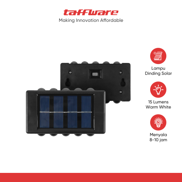 TaffLED Lampu Dinding Solar Outdoor Modern IP65 600mAh Warm White - H6