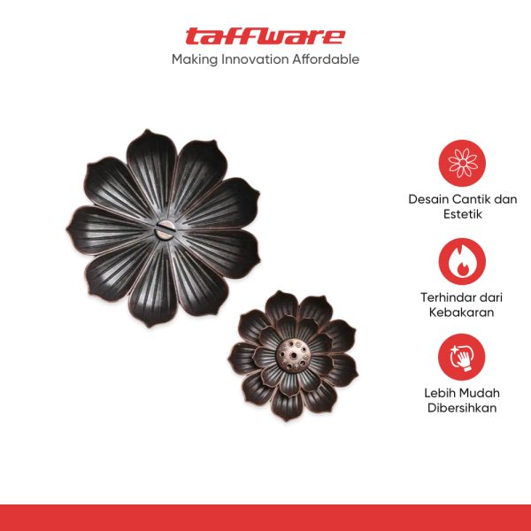 TaffHOME Tempat Dupa Three Layer Lotus Incense Holder Zinc Alloy - YJ-T1