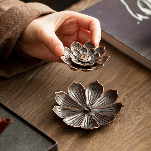 TaffHOME Tempat Dupa Three Layer Lotus Incense Holder Zinc Alloy - YJ-T1