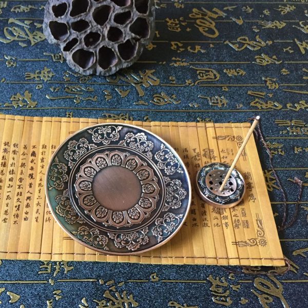 TaffHOME Tempat Dupa Stick Incense Holder Metal Plate Lotus - HS9
