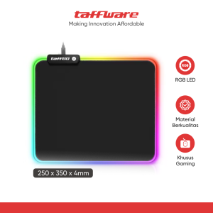 TaffGO Gaming Mouse Pad Glowing RGB LED High Precision 250x350x4mm