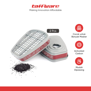 TaffGuard Cartridge Filter Masker Gas Respirator Carbon 2 PCS - 6200