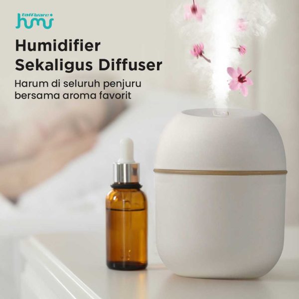 Taffware HUMI Air Humidifier Mini Car Ultrasonic Diffuser LED 220ml - JS04