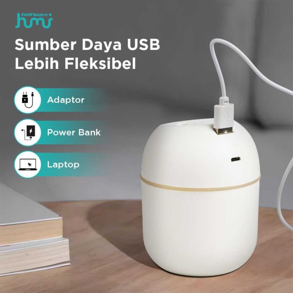 Taffware HUMI Air Humidifier Mini Car Ultrasonic Diffuser LED 220ml - JS04