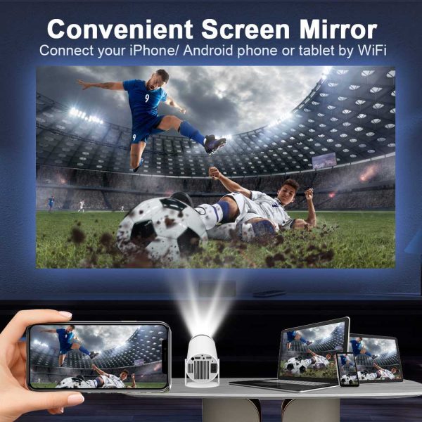 Taffware Proyektor Mini Portable Android 11 WiFi Bluetooth 200 ANSI - HY300