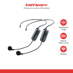TaffSTUDIO Wireless Microphone 2.4G Headset 2 PCS with Receiver - SI02