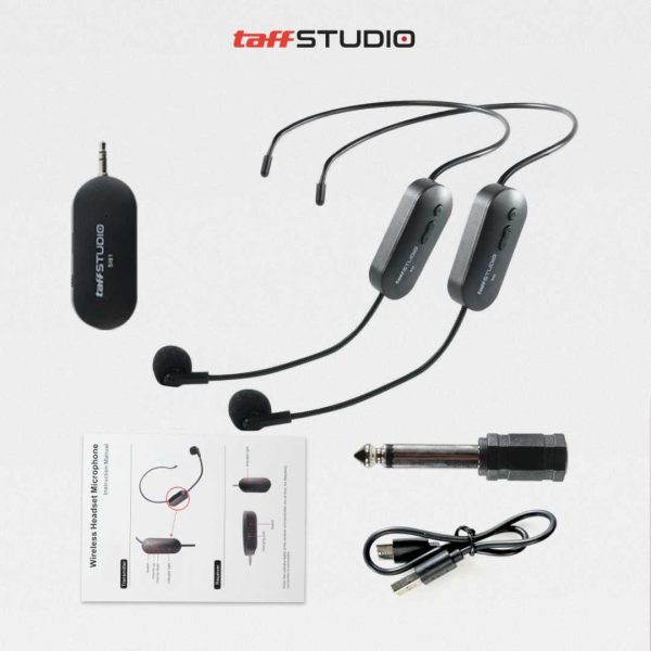 TaffSTUDIO Wireless Microphone 2.4G Headset 2 PCS with Receiver - SI02