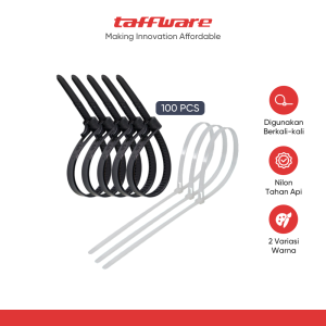 TaffGUARD Kabel Ties Zip Cable Organizer Reusable 8x450mm 100 PCS - NL816