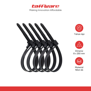 TaffGUARD Kabel Ties Zip Cable Organizer Reusable 8x250mm 100 PCS - NL816