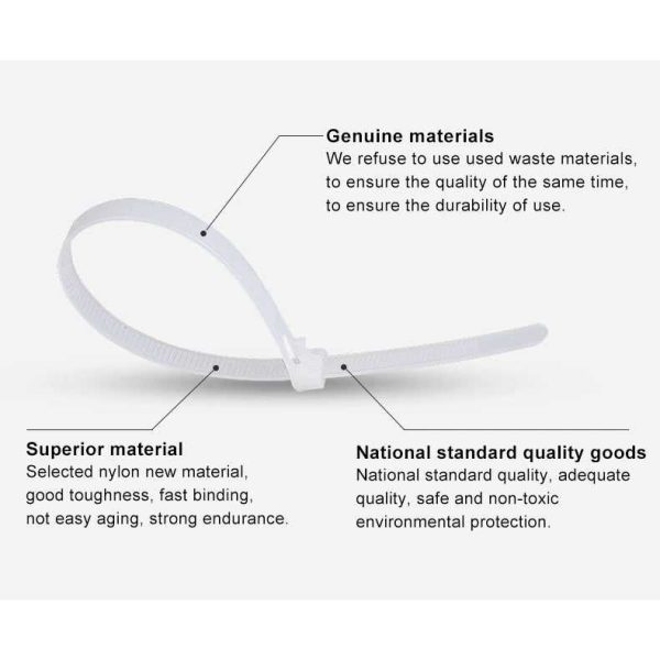 TaffGUARD Kabel Ties Zip Cable Organizer Reusable 8x250mm 100 PCS - NL816