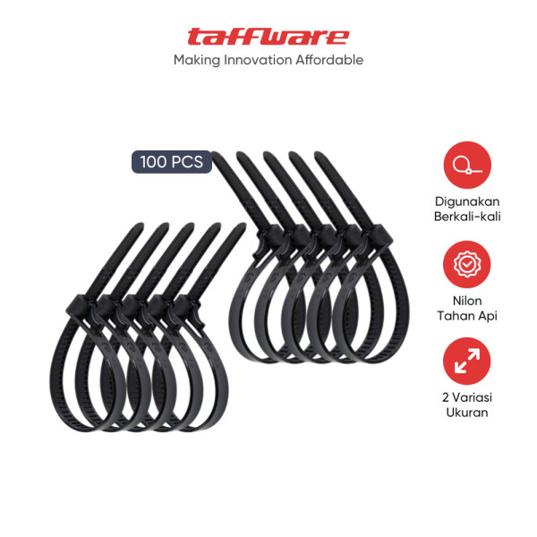 TaffGUARD Kabel Ties Zip Cable Organizer Reusable 8x300mm 100 PCS - NL816