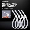 TaffGUARD Kabel Ties Zip Cable Organizer Reusable 8x200mm 100 PCS - NL816