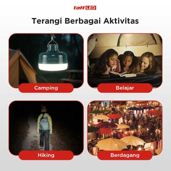 TaffLED Lampu LED Camping Gantung Waterproof Cool White 1200mAh 12W - V51