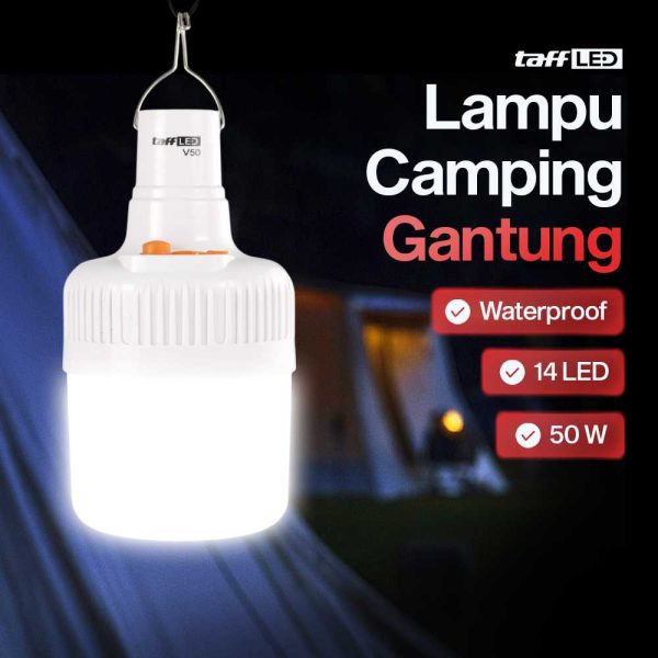 TaffLED Lampu LED Camping Gantung Waterproof Natural White 50W - V-50
