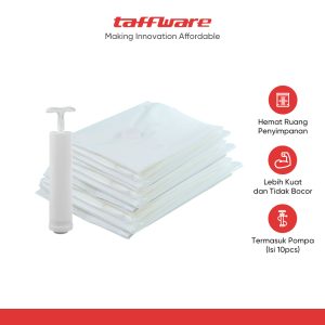 TaffPACK Kantong Plastik Pakaian Vacuum Bag 10PCS with Hand Pump - WH021