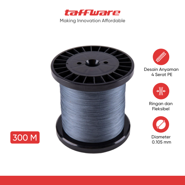 TaffSPORT Senar Tali Pancing 4 Braided Fishing Line Strong PE 300M - DM3
