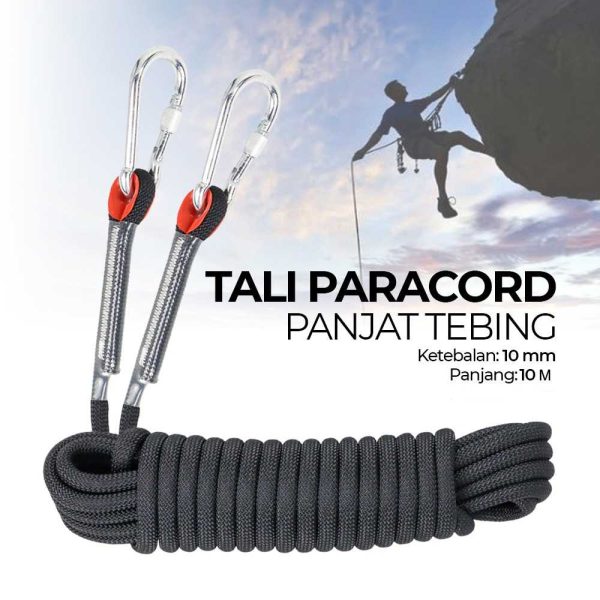 TaffSPORT Tali Paracord Panjat Tebing Climbing Rope 10mm Steel Buckle - P4