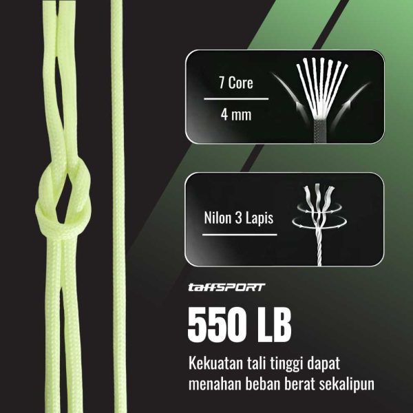 TaffSPORT Tali Paracord Tenda Camping Luminous 7 Core 4mm 10M - SS02