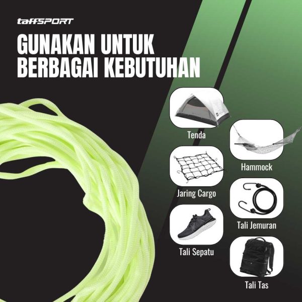 TaffSPORT Tali Paracord Tenda Camping Luminous 7 Core 4mm 10M - SS02