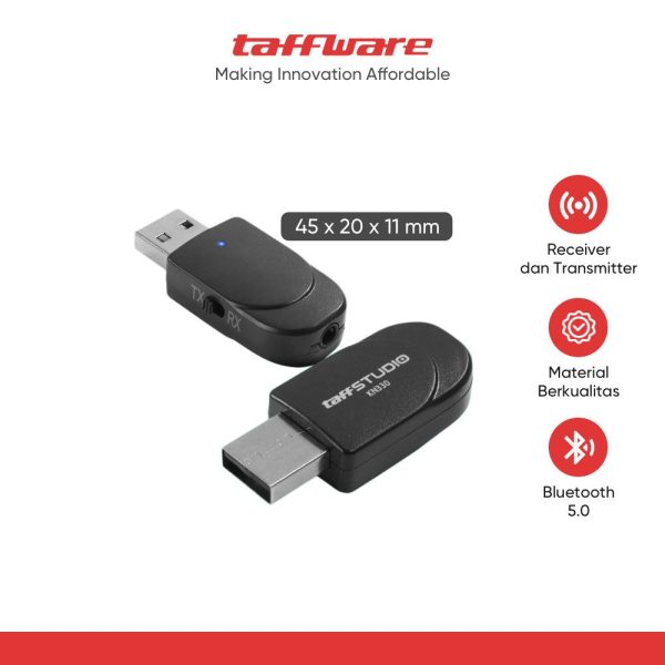 TaffSTUDIO 2 in 1 USB Audio Bluetooth 5.0 Transmitter & Receiver - KN330