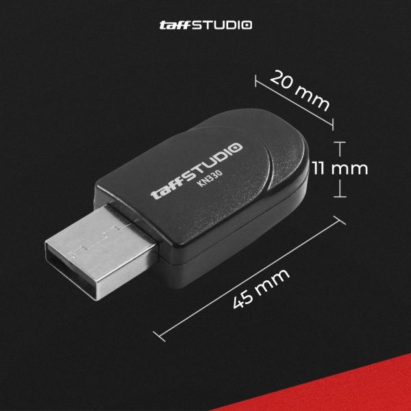 TaffSTUDIO 2 in 1 USB Audio Bluetooth 5.0 Transmitter & Receiver - KN330