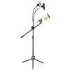 TaffSTUDIO Microphone Standing Tripod with 2 x Smartphone Holder - NB-03