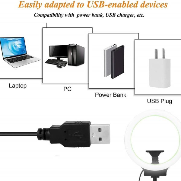 TaffSTUDIO Lampu Ring Light LED 3in1 Color Tripod Holder 25.5cm 12W - QX-260