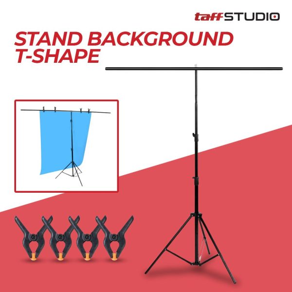 TaffSTUDIO Tripod T Backdrop Studio 150x200cm with 4 Clamp - DD-111