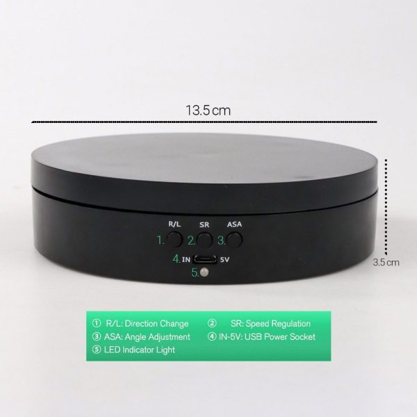 TaffSTUDIO Alas Putar Fotografi Rotating Display Mirror Base Remote - QM0104710