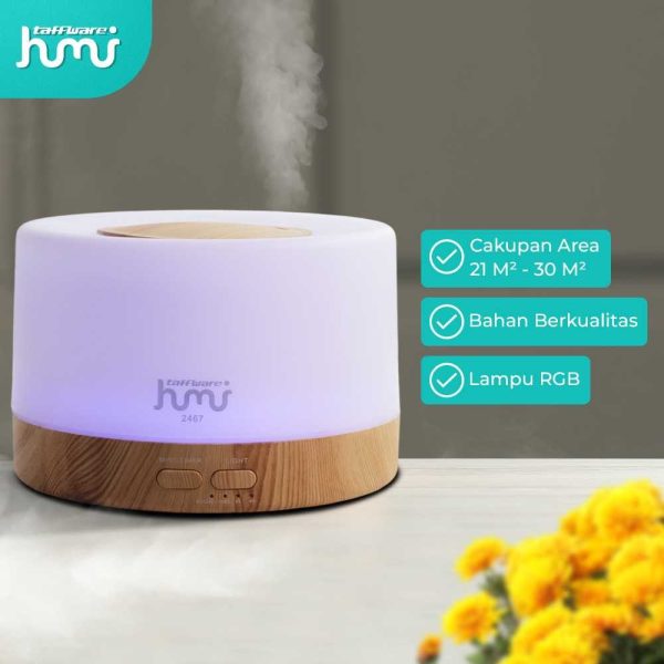 Taffware HUMI Air Humidifier Mini Ultrasonic Diffuser RGB 500ml Remote - 2467