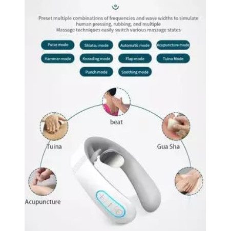 TaffOmicron Alat Pijat Leher Neck Massager Compress 6 Mode 15 Level - F6