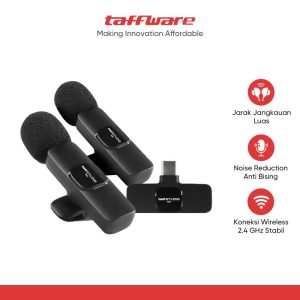 TaffSTUDIO Mikrofon Wireless Lavalier Microphone USBTypeC 2.4GHz 2 Mic - E60