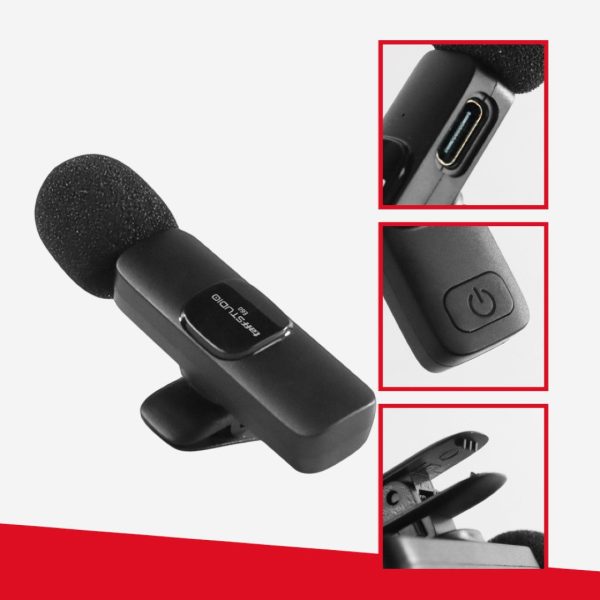 TaffSTUDIO Mikrofon Wireless Lavalier Microphone USBTypeC 2.4GHz 2 Mic - E60