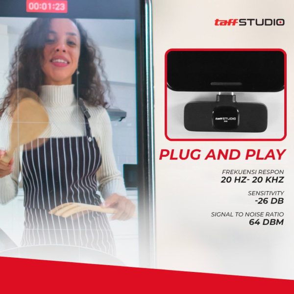 TaffSTUDIO Mikrofon Wireless Lavalier Microphone USBTypeC 2.4GHz 2 Mic - E60
