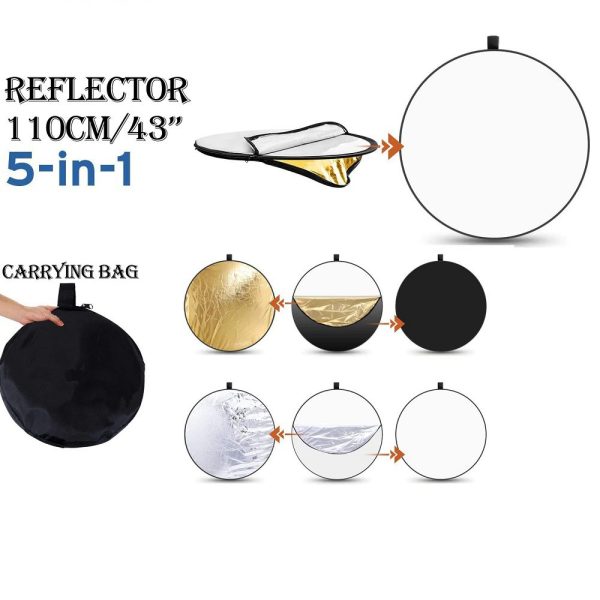 TaffSTUDIO Reflektor Cahaya Fotografi Studio 5in1 Diffuser 110cm - CL-RT110