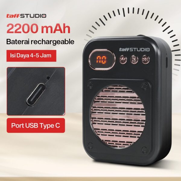 TaffSTUDIO Speaker Pinggang Bluetooth Voice Amplifier LED Wired - S25