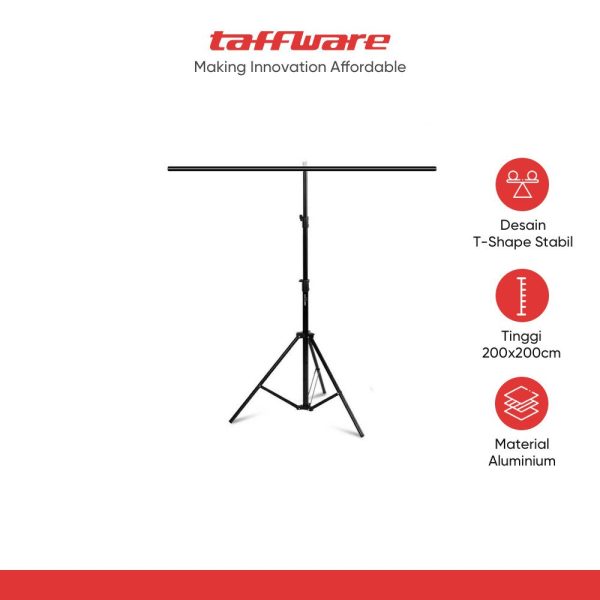 TaffSTUDIO Stand Background Backdrop T-Shape 4 Clamp - M139