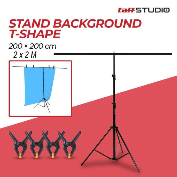 TaffSTUDIO Stand Background Backdrop T-Shape 4 Clamp - M139